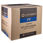 Kit Pote-Tampa Copobras 250ml embalagem com 25 unidades