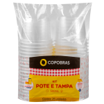 Kit Pote-Tampa Copobras 500ml embalagem com 25 unidades