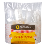 Kit Pote-Tampa Copobras 1000ml embalagem com 25 unidades