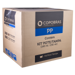 Kit Pote-Tampa Copobras 140ml embalagem com 25 unidades