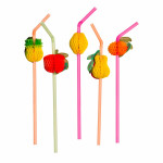 CANUDO STRAWPLAST FRUTAS MISTO 6MM COM 10 UNIDADES