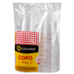 Copo Copobras Transparente 300ml embalagem com 50 unidades SMT-300-0