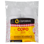 Copo Copobras 50ml Branco embalagem com 50 unidades