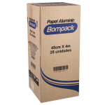 PAPEL ALUMÍNIO BOMPACK 45X4MT COM 25 UNIDADES