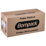 Prato Descartavel Bompack Preto 15cm embalagem com 10 unidades