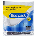 Prato Descartavel Bompack 21cm embalagem com 10 unidades (BP-21)