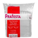 Pote Retangular Prafesta 750ml com tampa embalagem com 24 unidades