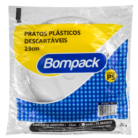 Prato Descartavel Bompack 23cm embalagem com 10 unidades (BP-23)