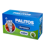 Palito de Bambu Bompack embalado com papel caixa com 2000 unidades