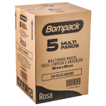 Multipanos Bompack Limpeza Leve Rosa 30x50cm pacote com 5 unidades