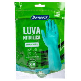 Luva Nitrilica Bompack tamanhos M unitaria