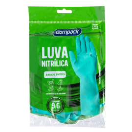 Luva Nitrilica Bompack tamanhos G unitaria