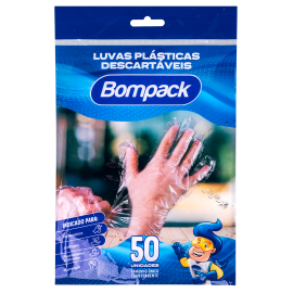 Luva Descartavel Bompack embalagem com 50 unidades