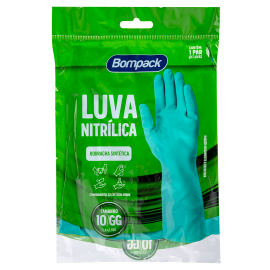 LUVA NITRILICA VERDE BOMPACK GG