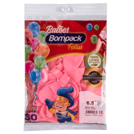 Balao Bompack Rosa Baby N6,5 embalagem com 30 unidades