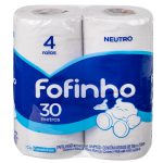 Papel Higiênico Fofinho Neutro fardo com 4 unidades com 30m