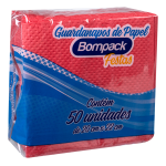 Guardanapo Bompack Vermelho 20x22cm embalagem com 50 unidades