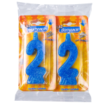 Vela Supernumeros Bompack N2 Azul embalagem com 4 unidades