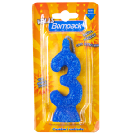 Vela Supernumeros Bompack N3 Azul embalagem com 4 unidades