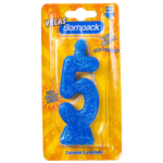 Vela Supernumeros Bompack N5 Azul embalagem com 4 unidades