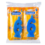 Vela Supernumeros Boimpack N6 Azul embalagem com 4 unidades