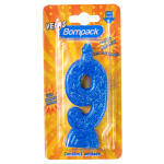 Vela Supernumeros Bompack N9 Azul embalagem com 4 unidades