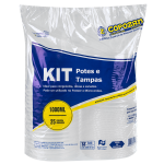 KIT POTE E TAMPA PP COPOZAN 1000ML COM 25 UNIDADES