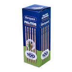 PALITEIRO TORNEADO BOMPACK BAMBU COM 100 UNIDADE