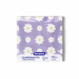 GUARDANAPO BOMPACK MARGARIDAS LILAS COM 20 UNIDADES